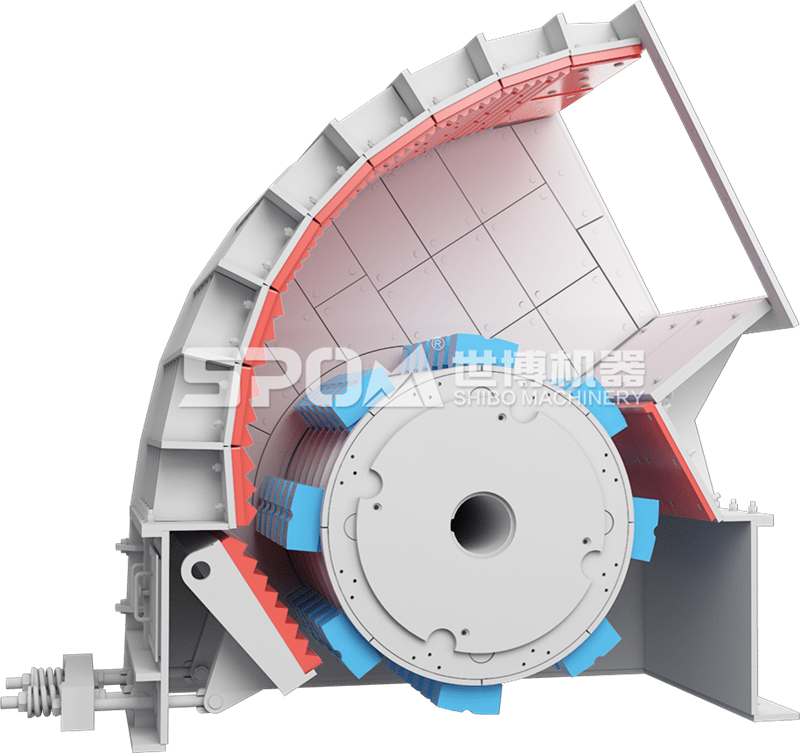 大型重錘破碎機(jī)內(nèi)部結(jié)構(gòu)圖