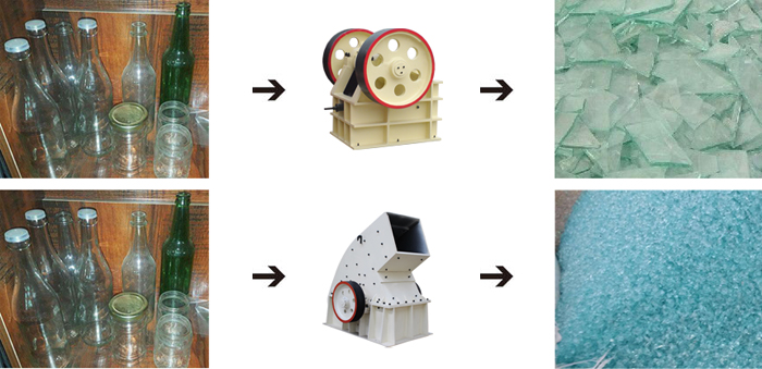 小型玻璃破碎機破碎效果圖