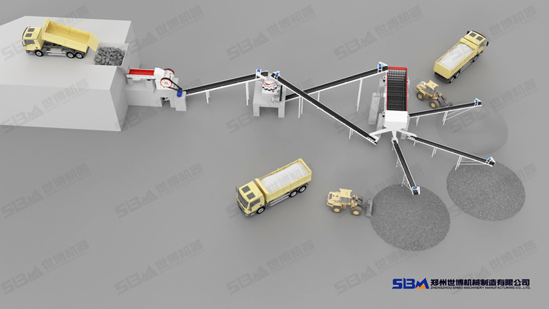 配置復(fù)合式圓錐破碎機(jī)的石料廠生產(chǎn)線設(shè)計(jì)圖